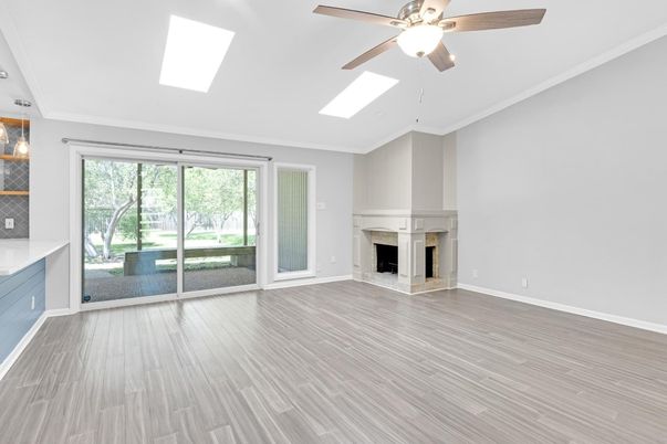 Empty room, Fireplace, Interior, Wood Texture Flooring