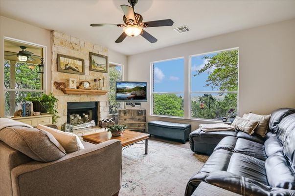 Fireplace, Interior, Living room, Stone Walls