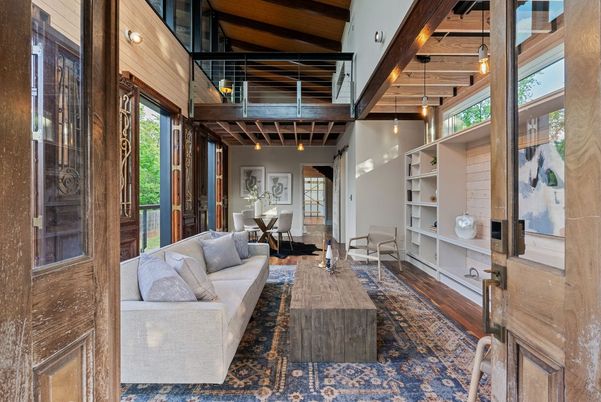 Interior, Living room, Wooden Beams, Wood Texture Flooring
