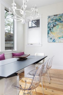 Chandelier, Dining room, Interior, Wood Texture Flooring