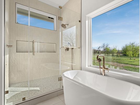 Bathroom, Free Standing Baths, Glass Shower, Interior