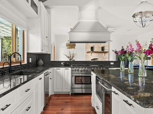 Interior, Kitchen, Stainless Steel Appliances, Wood Texture Flooring