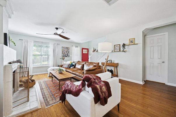Fireplace, Interior, Living room, Wood Texture Flooring