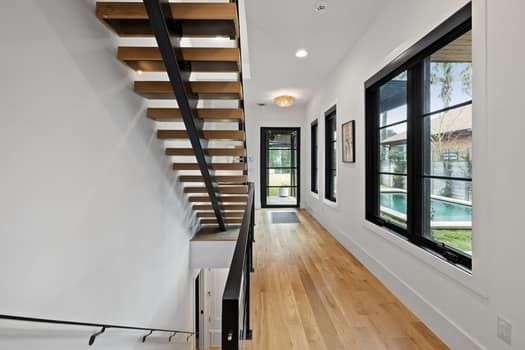 Interior, Recessed Lighting, Wooden Beams, Wood Texture Flooring