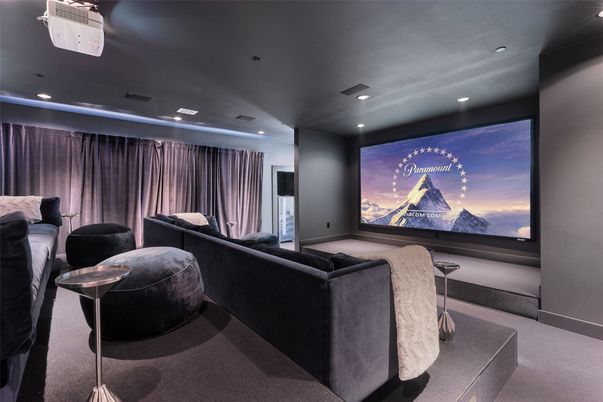 Home Theatre Room, Interior, Projection Screen, Recessed Lighting, Theatre Room