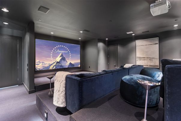 Home Theatre Room, Interior, Projection Screen, Recessed Lighting, Theatre Room