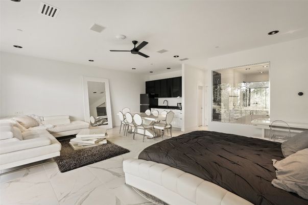 Bedroom, Dining room, Interior, Living room, Marble, Recessed Lighting