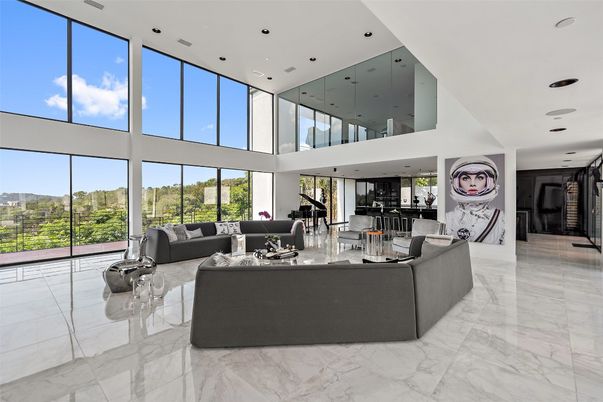 Interior, Living room, Marble, Piano, Recessed Lighting