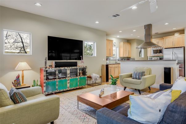 Interior, Kitchen, Living room, Recessed Lighting, Stainless Steel Appliances