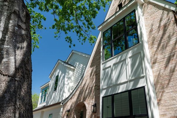 Exterior, Facade, Brick Facade, A Frame