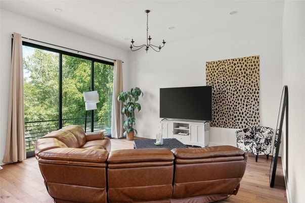 Chandelier, Interior, Living room, Wood Texture Flooring
