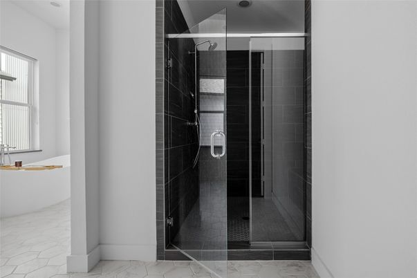 Bathroom, Glass Shower, Interior, Marble