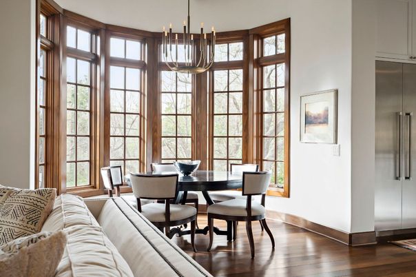 Dining room, Interior, Living room, Pendant Lights, Wood Texture Flooring