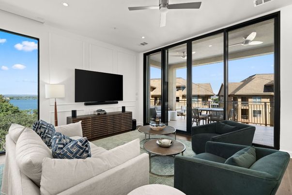 Interior, Living room, Recessed Lighting, Water, Wood Texture Flooring