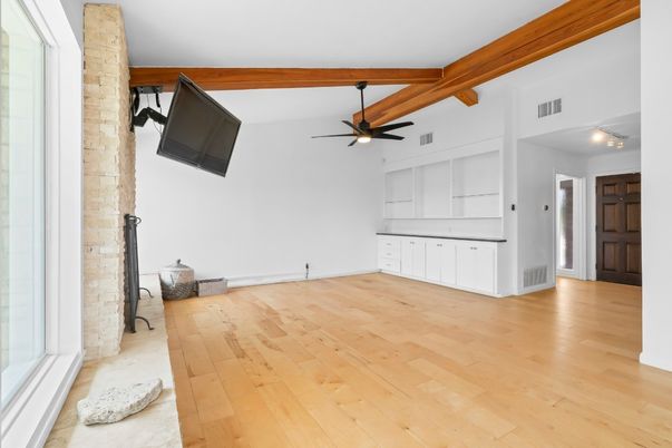 Empty room, Interior, Wooden Beams, Wood Texture Flooring
