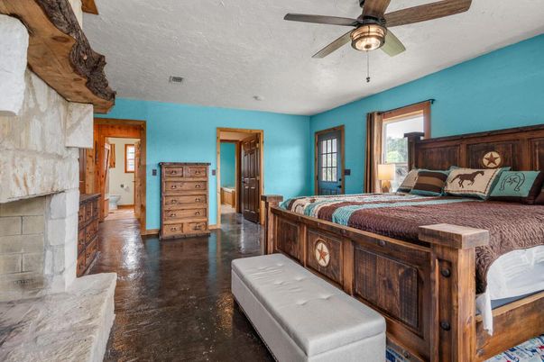 Bedroom, Fireplace, Interior