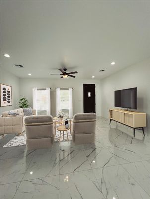Interior, Living room, Marble, Recessed Lighting