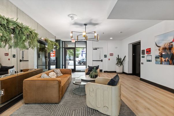 Interior, Living room, Pendant Lights, Recessed Lighting, Wood Texture Flooring