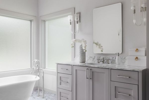 Bathroom, Dual Sink Vanities, Free Standing Baths, Interior, Marble