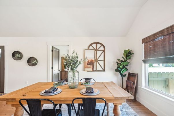 Dining room, Interior, Wood Texture Flooring