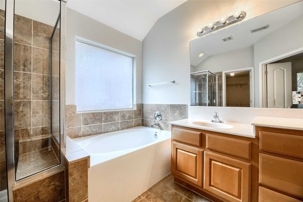 Bathroom, Dual Sink Vanities, Glass Shower, Interior