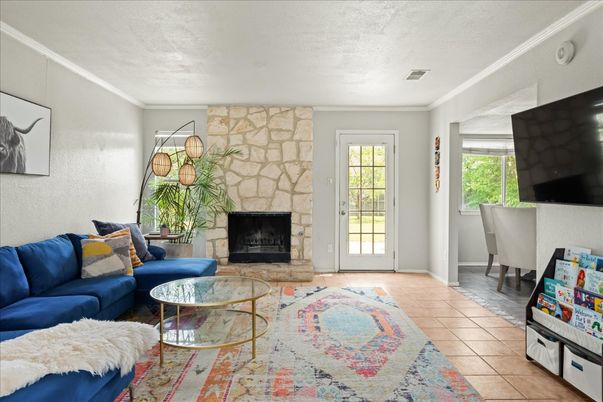Fireplace, Interior, Living room, Stone Walls