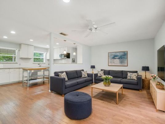 Interior, Kitchen, Living room, Pendant Lights, Recessed Lighting, Wood Texture Flooring