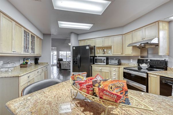 Interior, Kitchen, Stainless Steel Appliances, Wood Texture Flooring