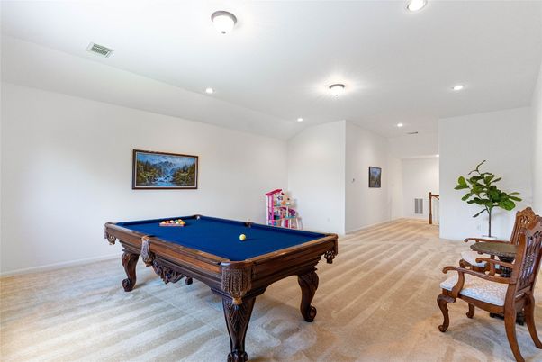 Billiard Table, Game Room, Interior, Recessed Lighting