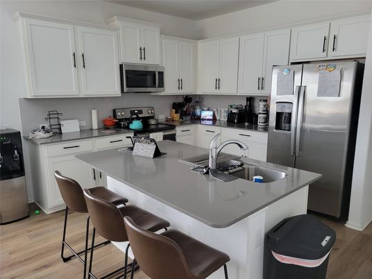 Interior, Kitchen, Stainless Steel Appliances, Wood Texture Flooring