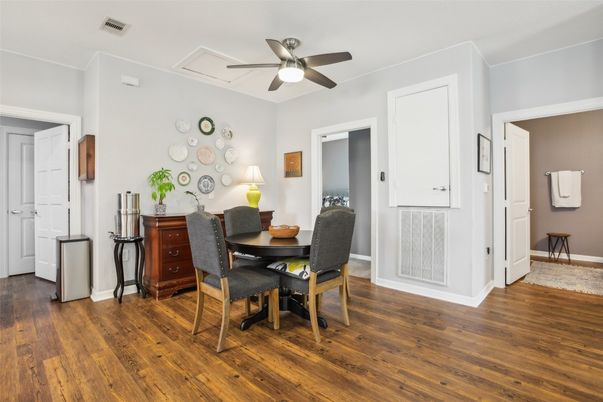 Dining room, Interior, Wood Texture Flooring