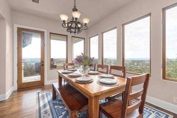 Chandelier, Dining room, Interior, Wood Texture Flooring