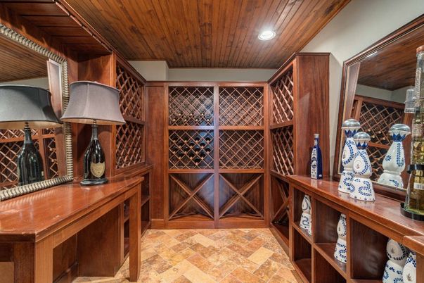 Interior, Recessed Lighting, Wine Storage, Wooden Ceilings