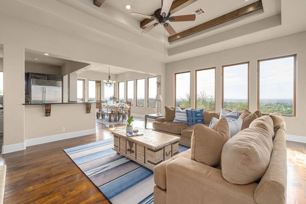 Chandelier, Dining room, Interior, Living room, Recessed Lighting, Wood Texture Flooring