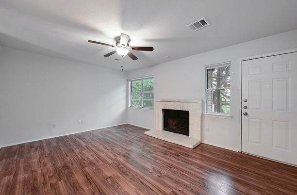 Empty room, Fireplace, Interior, Wood Texture Flooring