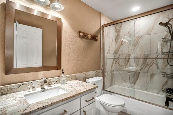 Bathroom, Glass Shower, Interior, Marble Walls, Recessed Lighting