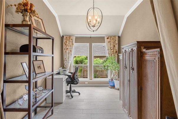 Chandelier, Home Office, Interior, Wood Texture Flooring