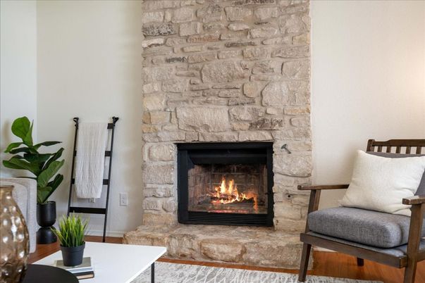 Fireplace, Interior, Stone Walls