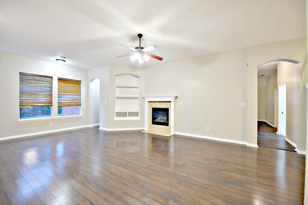 Empty room, Fireplace, Interior, Wood Texture Flooring