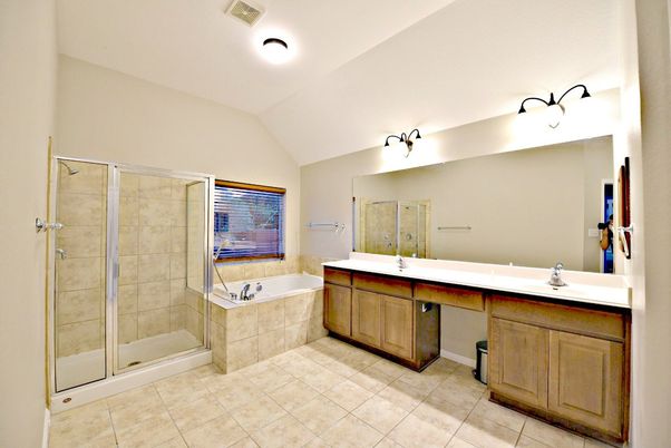 Bathroom, Dual Sink Vanities, Glass Shower, Interior