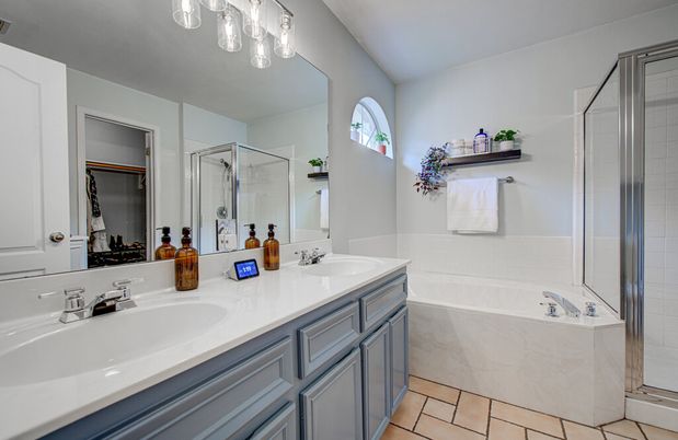 Bathroom, Dual Sink Vanities, Glass Shower, Interior