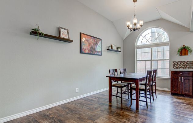Chandelier, Dining room, Interior, Wood Texture Flooring