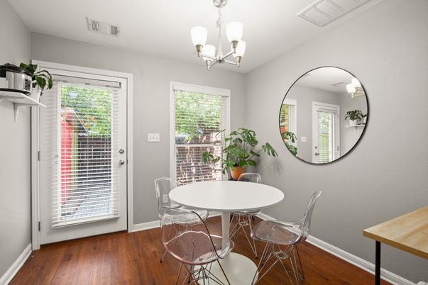 Chandelier, Dining room, Interior, Wood Texture Flooring