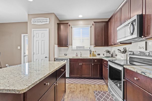 Interior, Kitchen, Recessed Lighting, Wood Texture Flooring