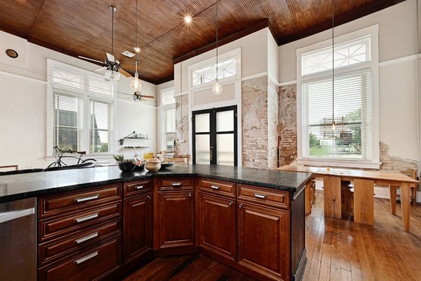 Interior, Kitchen, Pendant Lights, Wooden Ceilings, Wood Texture Flooring