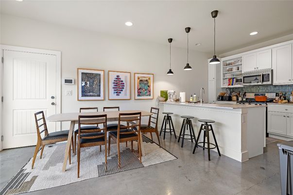 Dining room, Interior, Kitchen, Pendant Lights, Recessed Lighting