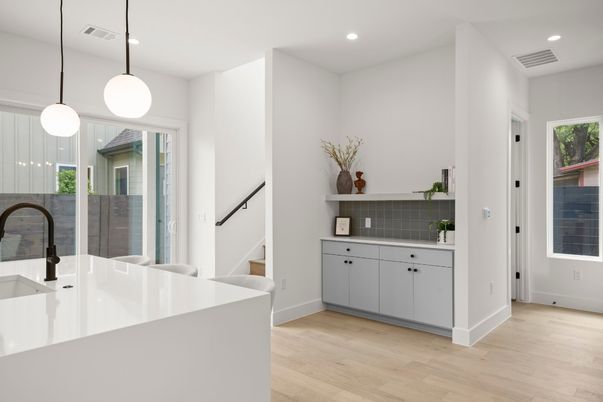 Interior, Pendant Lights, Recessed Lighting, Wood Texture Flooring
