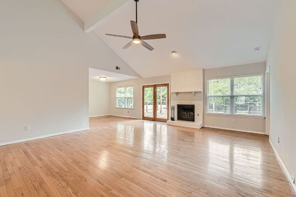 Empty room, Fireplace, Interior, Wood Texture Flooring