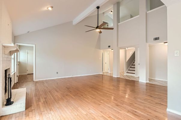 Empty room, Fireplace, Interior, Wood Texture Flooring