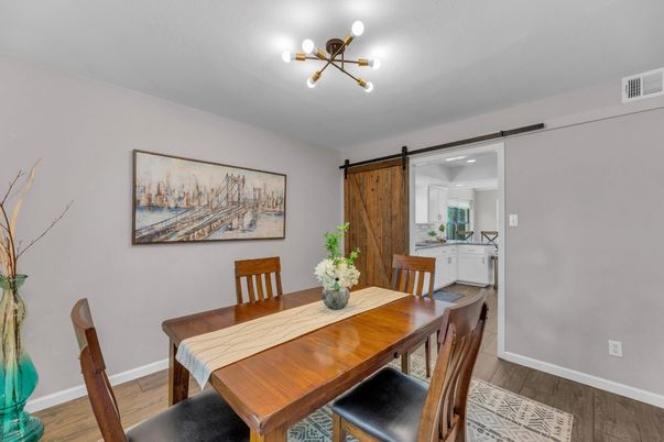 Dining room, Interior, Wood Texture Flooring